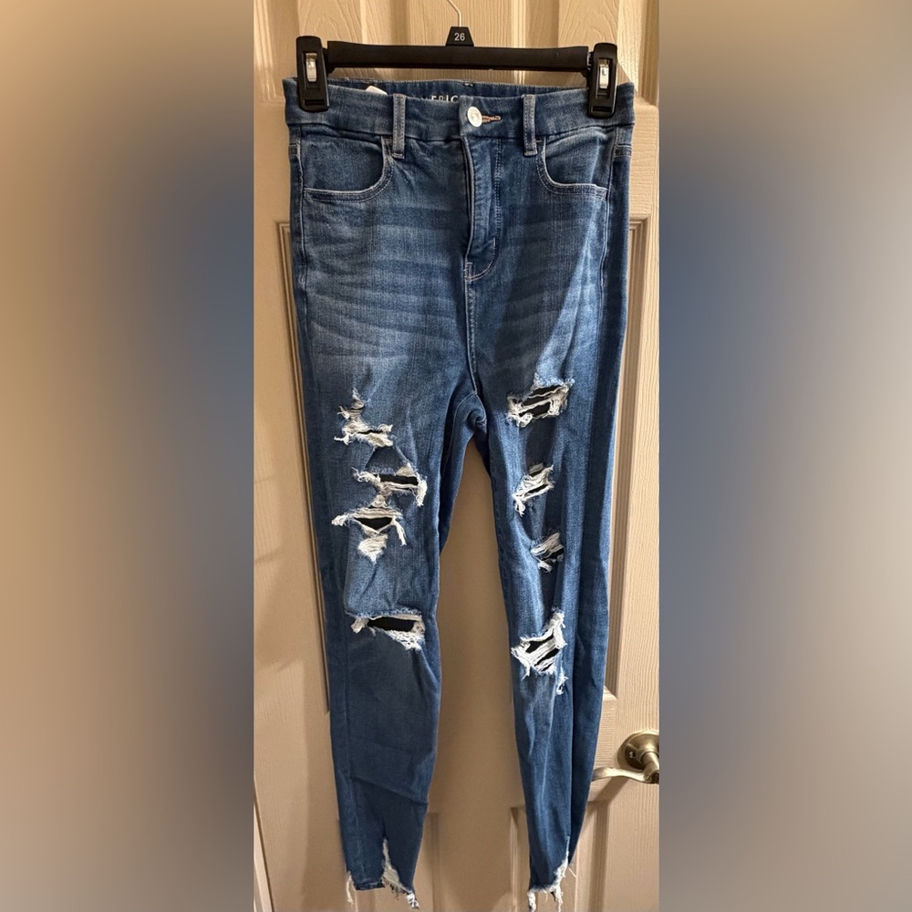 American Eagle High Waisted  Ripped Jeans